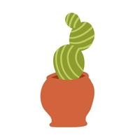 cactus de dessin animé. illustration vectorielle dans un style plat isolé sur fond blanc. vecteur
