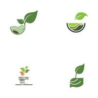 concept de logo vectoriel de plante verte ferme