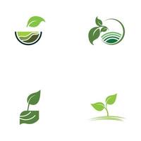 concept de logo vectoriel de ferme de plante verte