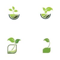 concept de logo vectoriel de ferme de plante verte