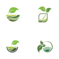 concept de logo vectoriel de plante verte ferme