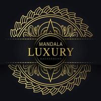 mandala de luxe doré avec un design élégant de fond noir pour le henné d'invitation d'anniversaire vecteur