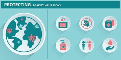 jeu d'icônes de prévention coronavirus 2019-ncov covid-19 vecteur