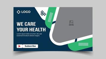 services de santé médicaux modifiables fournissent ou modèle de vignette youtube et de bannière web pour la journée mondiale de la santé vecteur