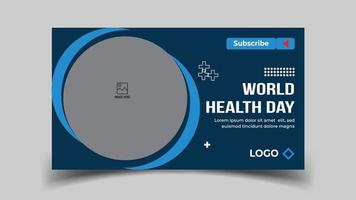 les services de santé médicaux fournissent ou le modèle de vignette youtube et de bannière web de la journée mondiale de la santé vecteur