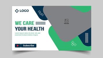 services de santé médicaux modifiables fournissent ou modèle de vignette youtube et de bannière web pour la journée mondiale de la santé vecteur