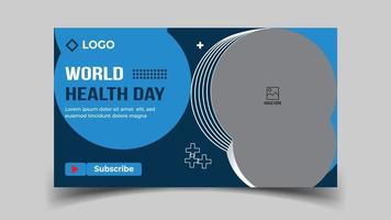 les services de santé médicaux fournissent ou le modèle de vignette youtube et de bannière web de la journée mondiale de la santé vecteur
