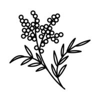 dessin vectoriel d'une fleur de printemps dans le style doodle. fleur vintage, modèle, carte de mariage, invitation, carte de voeux, affiche, carte postale.