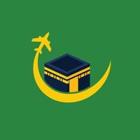 logo de voyage hajj oumra vecteur