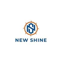 lettre initiale abstraite ns ou logo sn de couleur bleue isolé sur fond blanc appliqué pour le logo de l'entreprise solaire également adapté pour les marques ou les entreprises ont le nom initial sn ou ns. vecteur