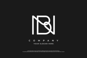 lettre initiale logo bn ou vecteur de conception de logo monogramme nb