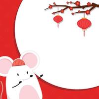 conception de personnage de rat. fond d'écran. espace libre pour le texte. espace de copie. affiche de voeux joyeux nouvel an chinois. fond d'écran de l'année du rat. vecteur