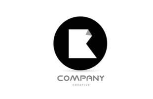 k création d'icône de logo de lettre d'alphabet géométrique noir et blanc avec coin plié. conception de modèles pour les entreprises vecteur