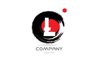 création d'icône de logo de lettre alphabet grunge l avec lettrage de style japonais. modèle créatif pour entreprise vecteur