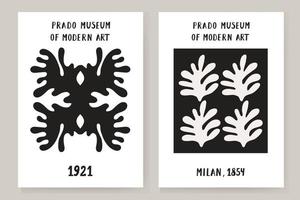 un ensemble abstrait d'affiches matisse représentant un visage abstrait et des formes géométriques. art contemporain esthétique, illustration, vecteur, affiche, carte postale. vecteur