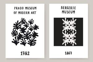 un ensemble abstrait d'affiches matisse représentant un visage abstrait et des formes géométriques. art contemporain esthétique, illustration, vecteur, affiche, carte postale. vecteur