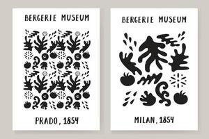 un ensemble abstrait d'affiches matisse représentant un visage abstrait et des formes géométriques. art contemporain esthétique, illustration, vecteur, affiche, carte postale. vecteur