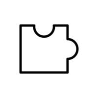 ligne d'icône de puzzle isolée sur fond blanc. icône noire plate mince sur le style de contour moderne. symbole linéaire et trait modifiable. illustration vectorielle de trait parfait simple et pixel vecteur