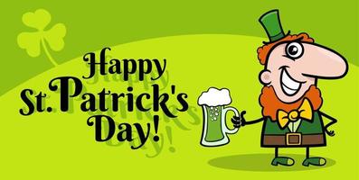 conception de saint patrick day avec personnage de lutin de dessin animé vecteur