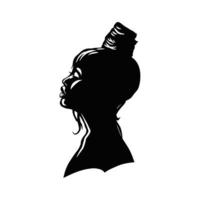 illustration vectorielle de femme noire silhouette vecteur