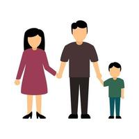 icône de la famille. père, mère et fils. conception plate. illustration vectorielle vecteur