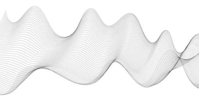 conception de rayures abstraites de vagues de lignes. surfaces blanches sinueuses. abstrait moderne. égaliseur de piste de fréquence numérique. fond d'art au trait stylisé vecteur