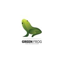 illustration de logo design coloré grenouille verte vecteur