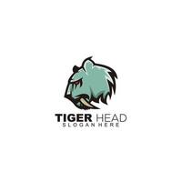 modèle d'illustration vectorielle de conception de logo d'icône de tête de tigre vecteur
