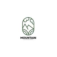 dessin au trait de conception de logo de cadre de montagne vecteur