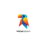 modèle de conception graphique de logo coloré toucan vecteur
