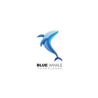 icône de modèle de logo design coloré baleine bleue vecteur