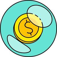 dollar, dans, bulle, argent, affaires, financier, pièce, commerce économique, illustration, contour coloré vecteur