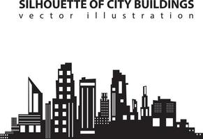 ensemble de silhouette de ville dans un style plat. paysage urbain moderne. illustration vectorielle. Gratte-ciel de la ville building office skyline sur fond blanc vecteur