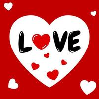 fond de célébration joyeuse saint valentin. symbole d'amour avec la couleur rouge et blanche. vecteur de coeur d'amour.