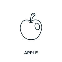 icône de pomme de la collection de fruits. symbole de pomme d'élément de ligne simple pour les modèles, la conception Web et les infographies vecteur