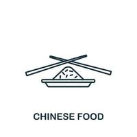 icône de la cuisine chinoise de la collection fastfood. élément de ligne simple symbole de la cuisine chinoise pour les modèles, la conception Web et les infographies vecteur