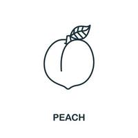 icône de pêche de la collection de fruits. symbole de pêche d'élément de ligne simple pour les modèles, la conception Web et les infographies vecteur