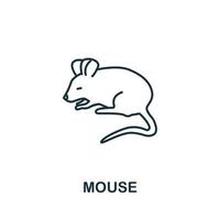 icône de la souris de la collection d'animaux domestiques. symbole de souris d'élément de ligne simple pour les modèles, la conception Web et les infographies vecteur