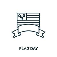 icône du jour du drapeau de la collection de vacances. icône de jour du drapeau de ligne simple pour les modèles, la conception Web et les infographies vecteur