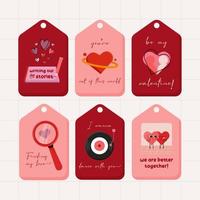 collection d'étiquettes d'étiquette illustration plate saint valentin vecteur