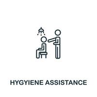 icône d'assistance à l'hygiène de la collection de soins aux personnes âgées. symbole d'assistance à l'hygiène d'élément de ligne simple pour les modèles, la conception Web et les infographies vecteur