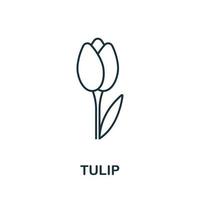 icône de tulipe de la collection de jardin. icône de tulipe de ligne simple pour les modèles, la conception Web et les infographies vecteur