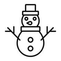 icône de glyphe de vecteur de bonhomme de neige isolé sur fond blanc