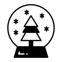 icône de glyphe de globe de neige isolé sur fond blanc vecteur