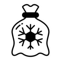icône de glyphe de sac cadeau isolé sur fond blanc vecteur