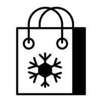 icône de glyphe de sac à provisions isolé sur fond blanc vecteur