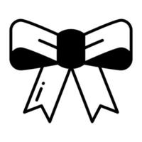 icône de glyphe de vecteur de noeud papillon isolé sur fond blanc