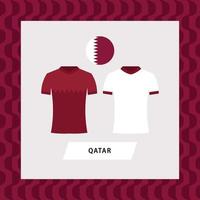 illustration plate uniforme de l'équipe nationale de football du qatar. équipe de football du moyen-orient. vecteur