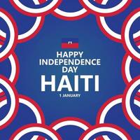 modèle vectoriel de la fête de l'indépendance d'haïti avec ses drapeaux nationaux.