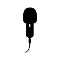 silhouette de micro. élément de design icône noir et blanc sur fond blanc isolé vecteur